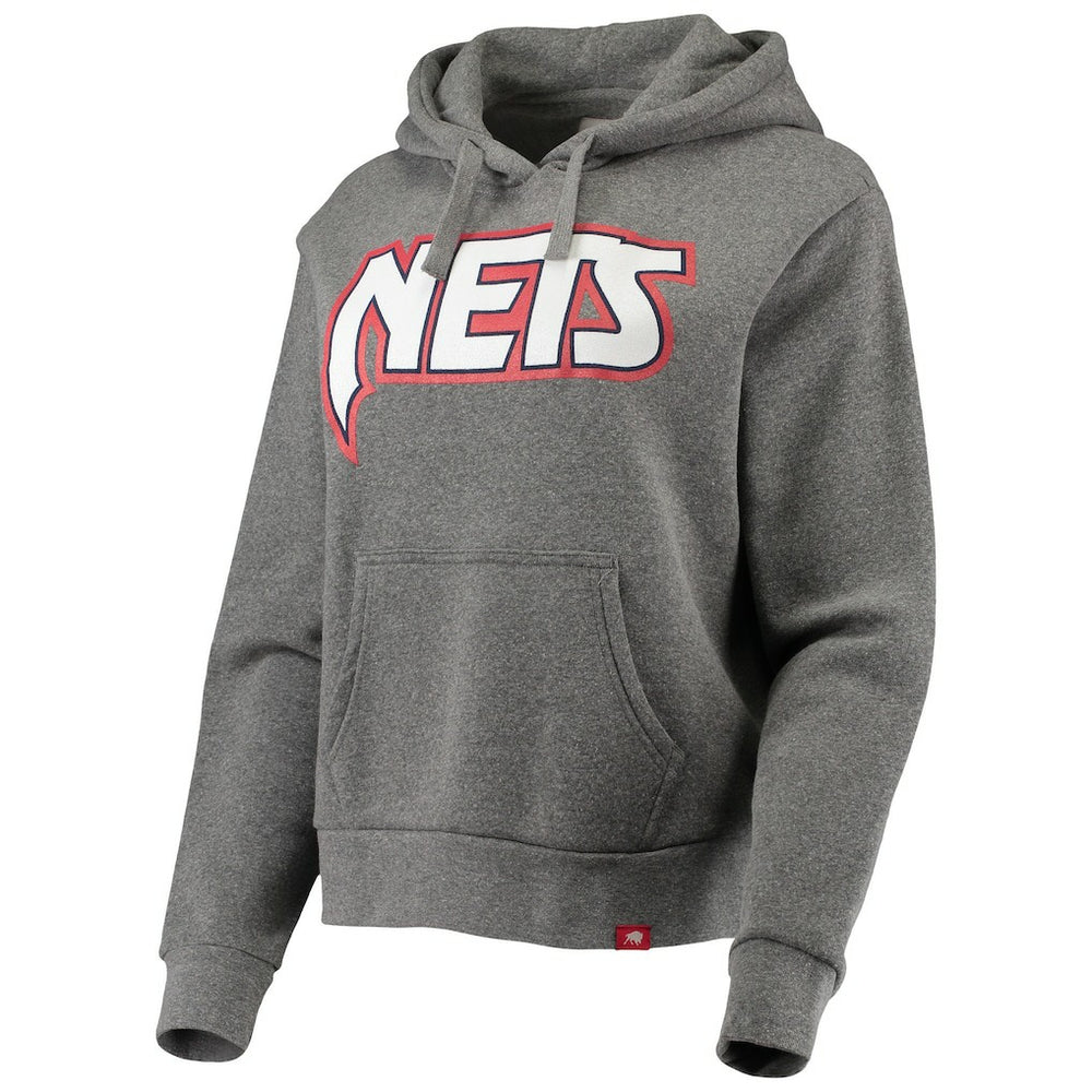 Brooklyn Nets Sportiqe Women's Moments Mixtape Ava Tri-Blend Pullover Hoodie - Heathered Gray cheap