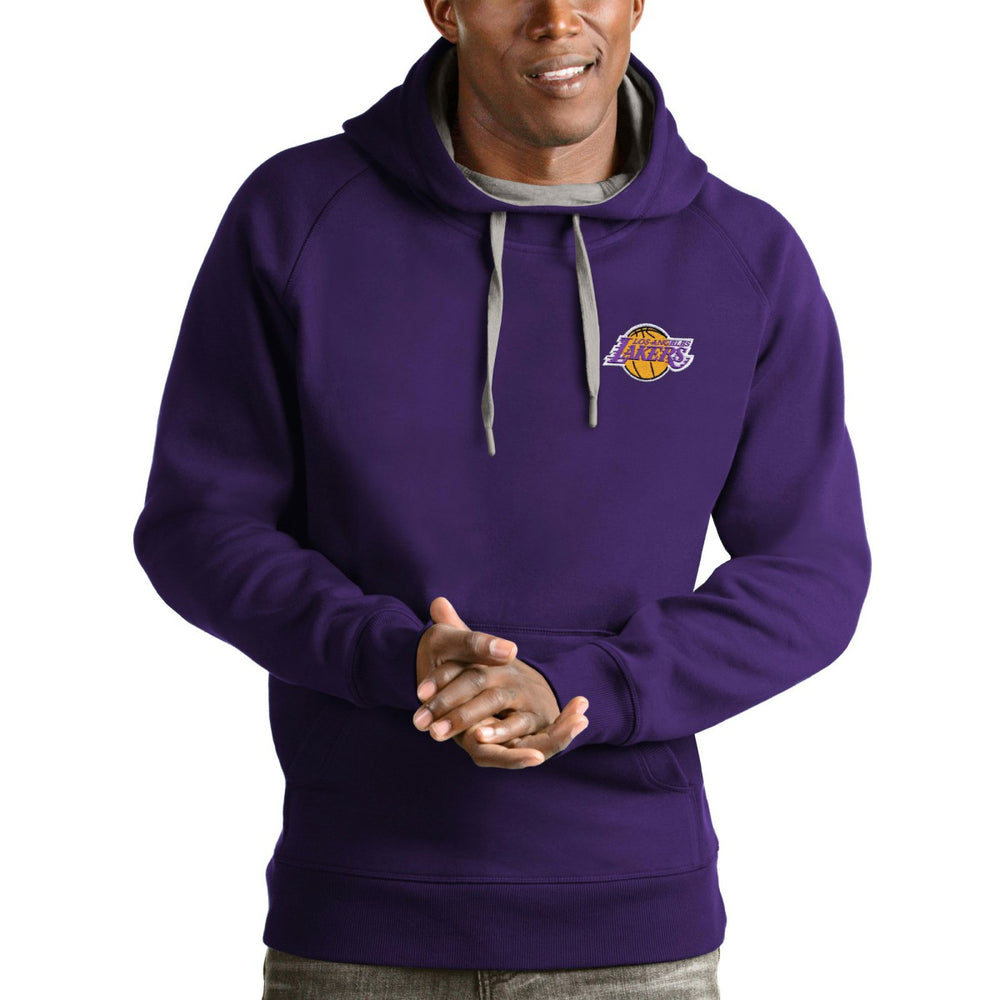 Los Angeles Lakers Antigua Victory Pullover Hoodie - Purple shop
