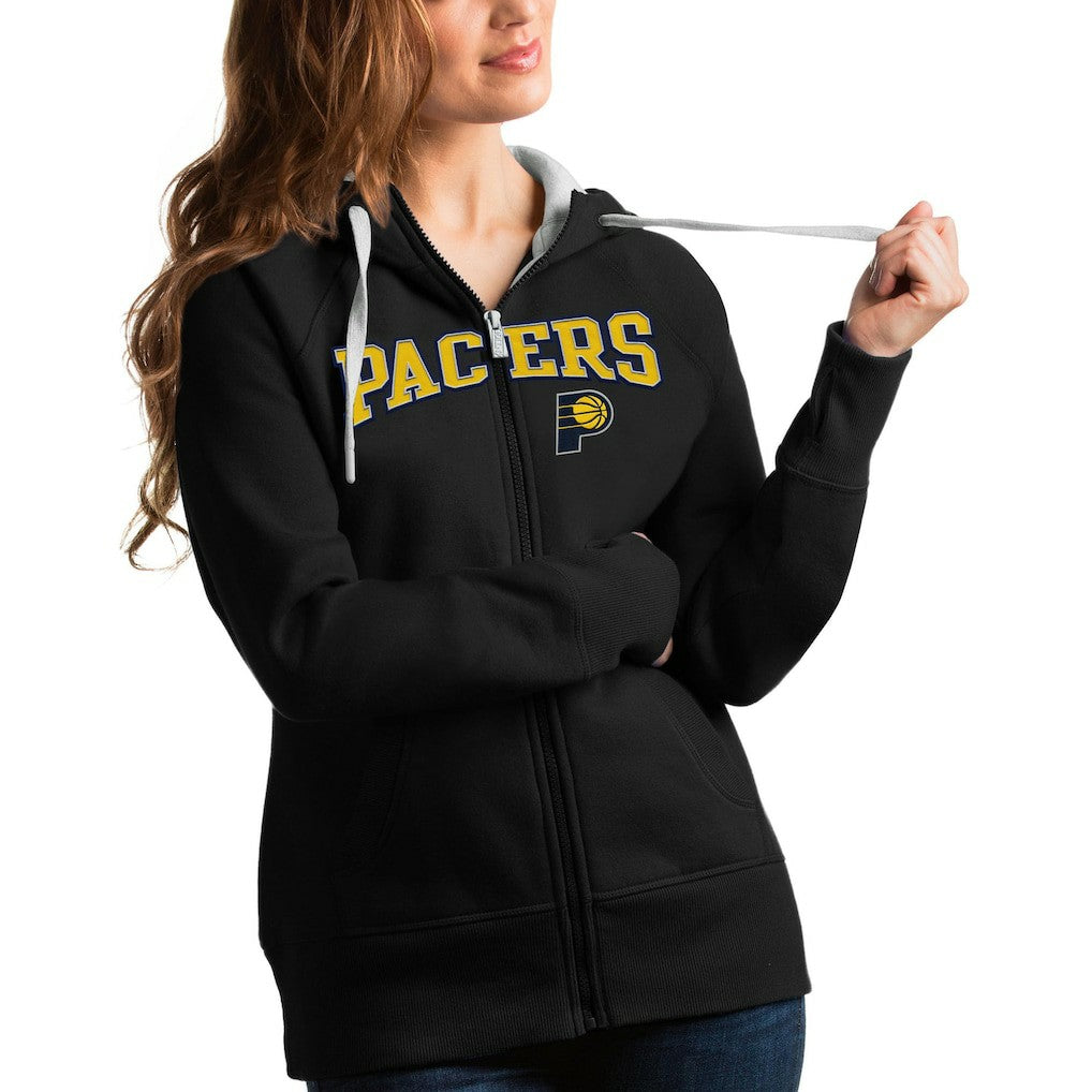 Indiana Pacers Antigua Women's Team Victory Full-Zip Hoodie - Black on sale