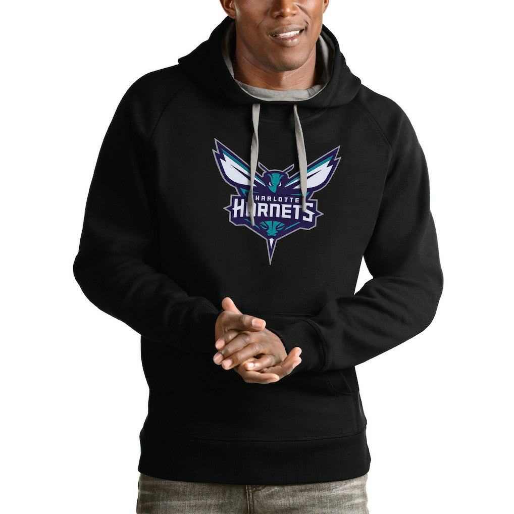 Charlotte Hornets Antigua Logo Victory Pullover Hoodie - Black outlet