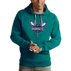Charlotte Hornets Antigua Logo Victory Pullover Hoodie - Teal cheap