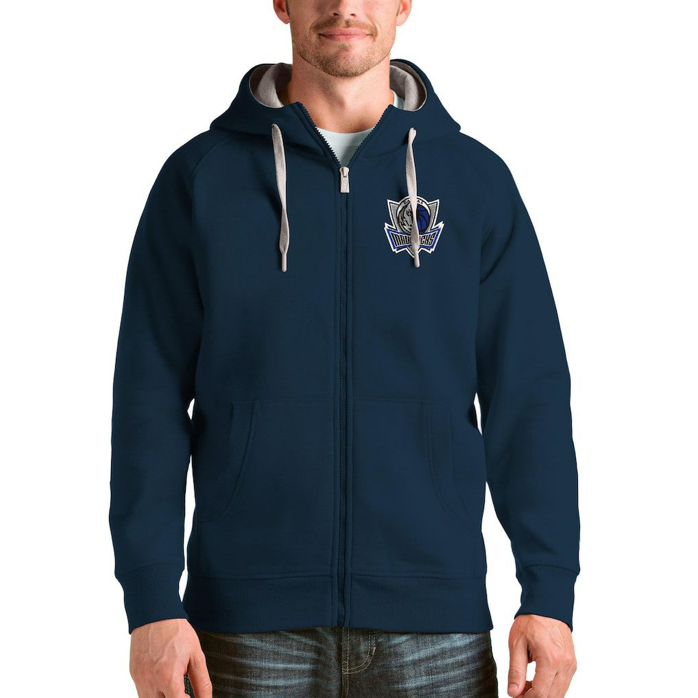 Dallas Mavericks Antigua Logo Victory Full-Zip Hoodie sale - Navy on sale