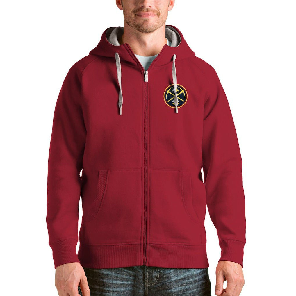 Denver Nuggets Antigua Logo Victory Full-Zip Hoodie sale - Red on sale