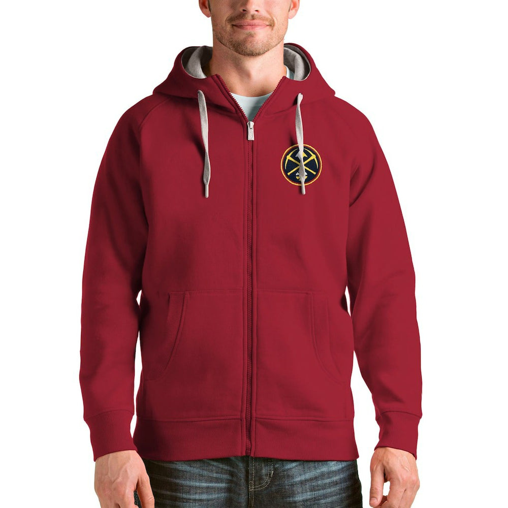 Denver Nuggets Antigua Logo Victory Full-Zip Hoodie sale - Red on sale