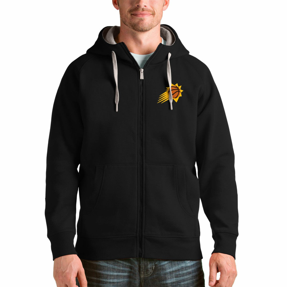 Phoenix Suns Antigua Logo Victory Full-Zip Hoodie - Black sale
