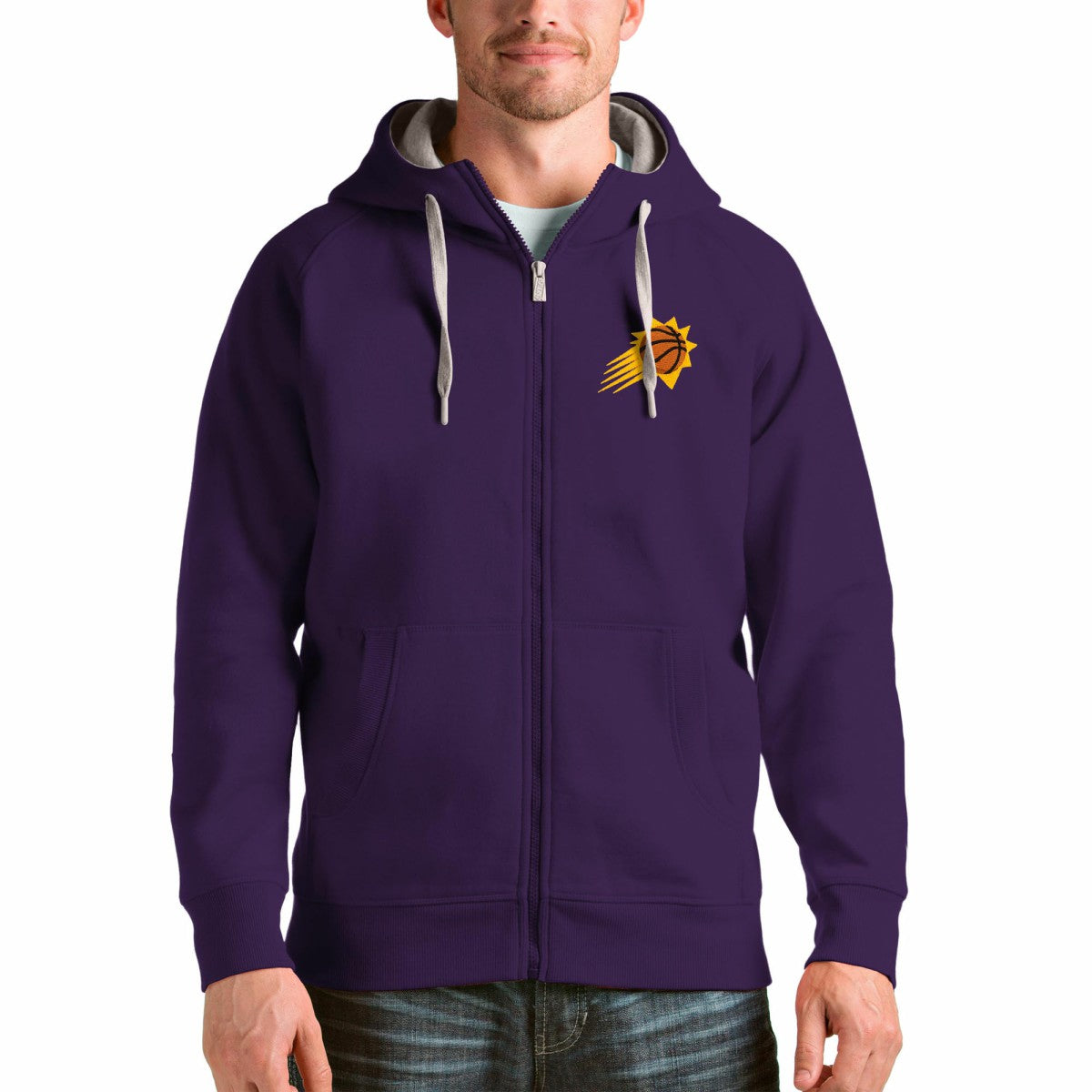 Phoenix Suns Antigua Logo Victory Full-Zip Hoodie - Purple discount