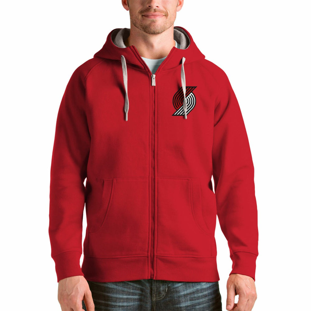 Portland Trail Blazers Antigua Logo Victory Full-Zip Hoodie - Red cheap