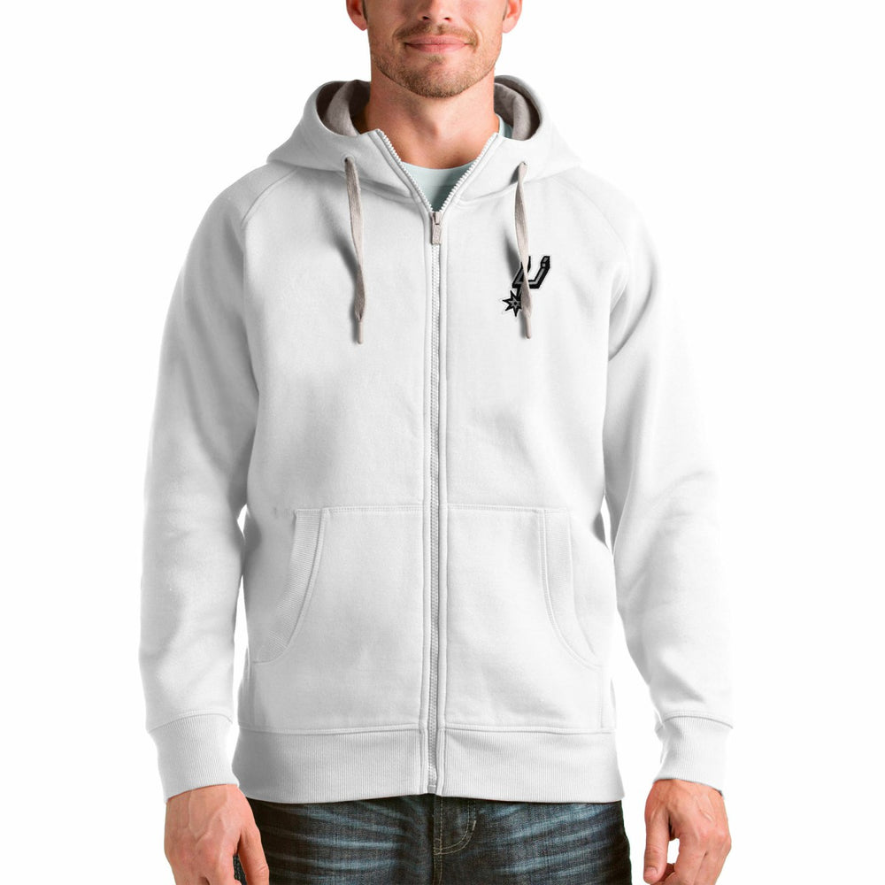 San Antonio Spurs Antigua Logo Victory Full-Zip Hoodie - White for sale