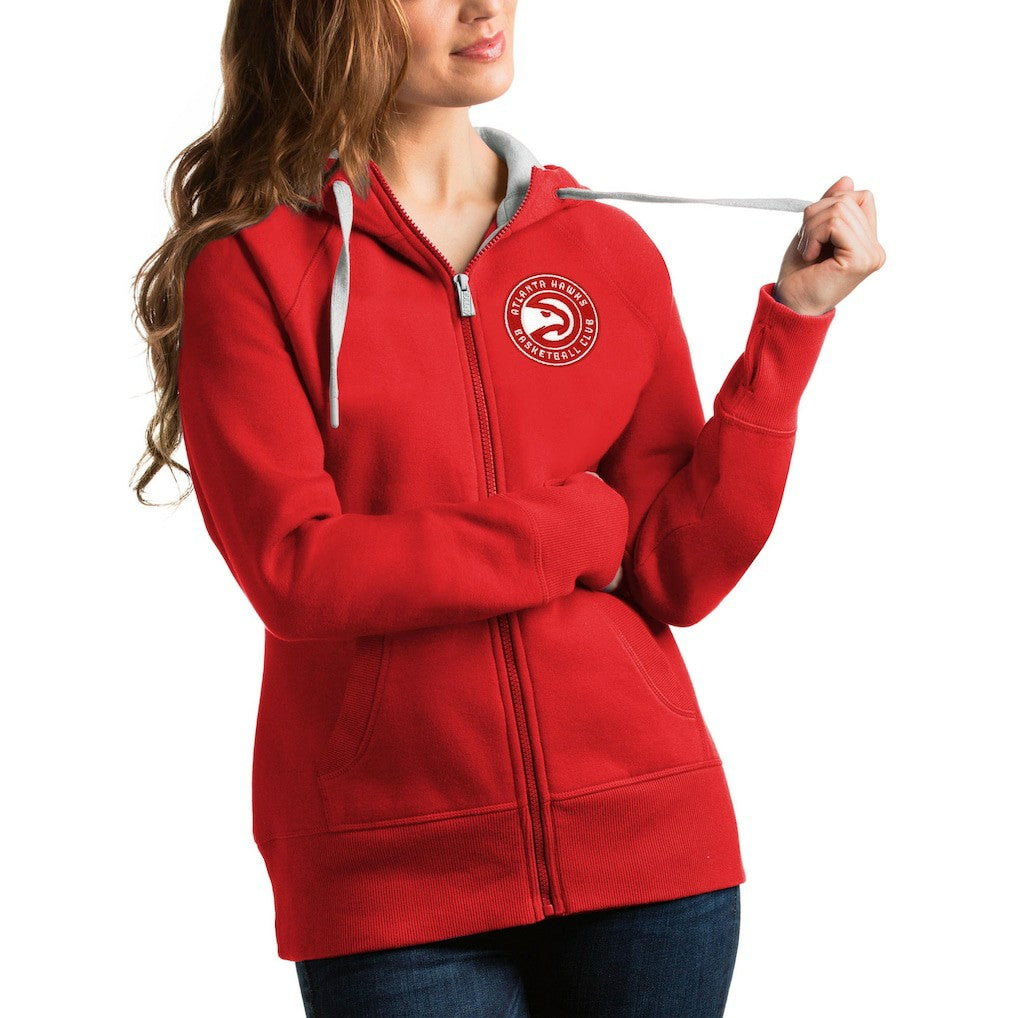 Atlanta Hawks Antigua Women's Victory Full-Zip Hoodie - Red shop