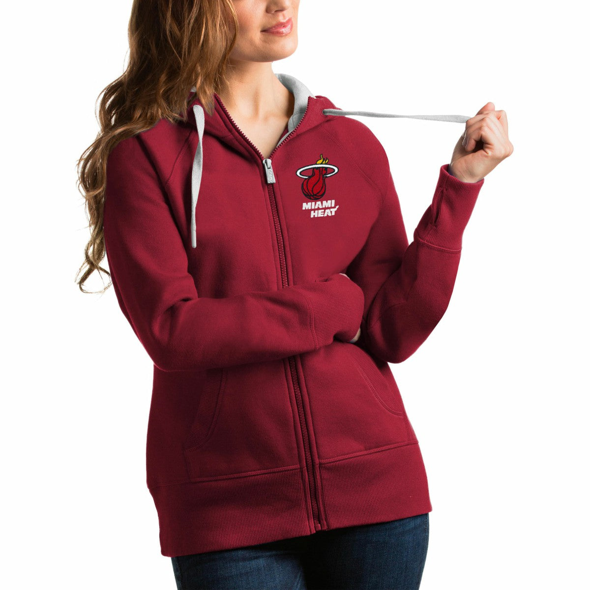 Miami Heat Antigua Women's Victory Full-Zip Hoodie - Red cheap