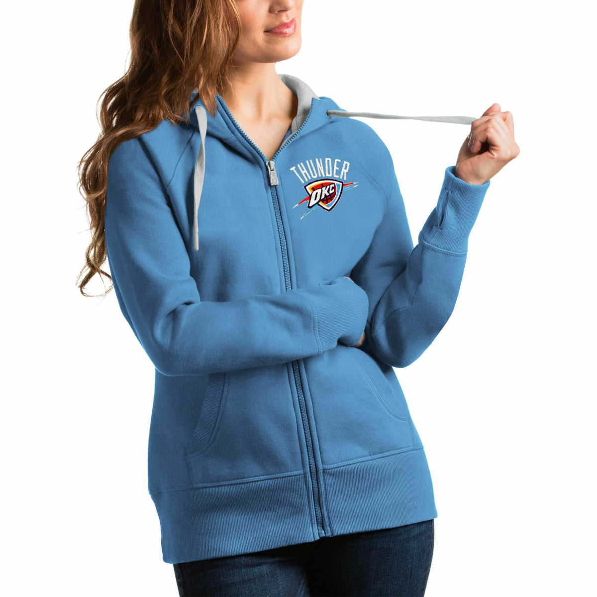 Oklahoma City Thunder Antigua Women's Victory Full-Zip Hoodie - Light Blue online