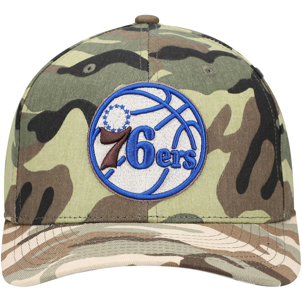 Philadelphia 76ers Woodland Desert Snapback Hat - Camo | Mitchell & Ness sale