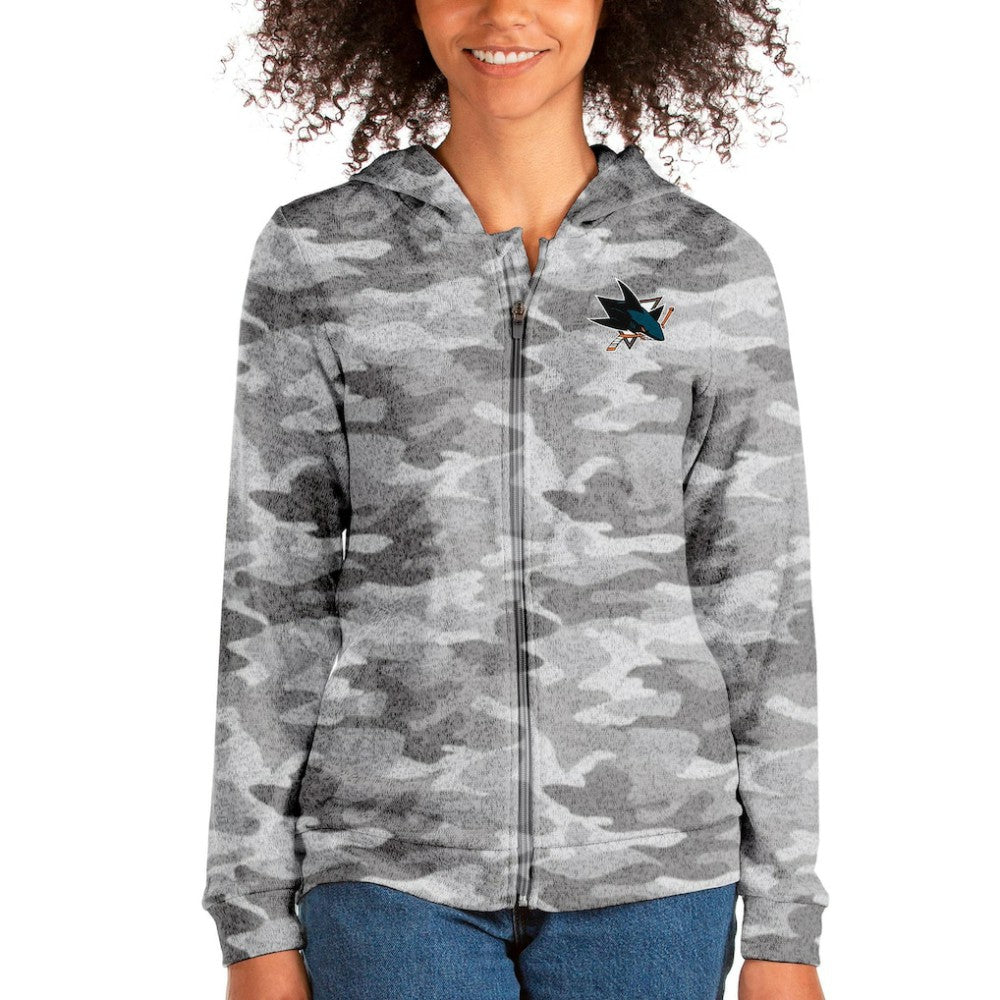 San Jose Sharks Antigua Absolute Full-Zip Hoodie Camo