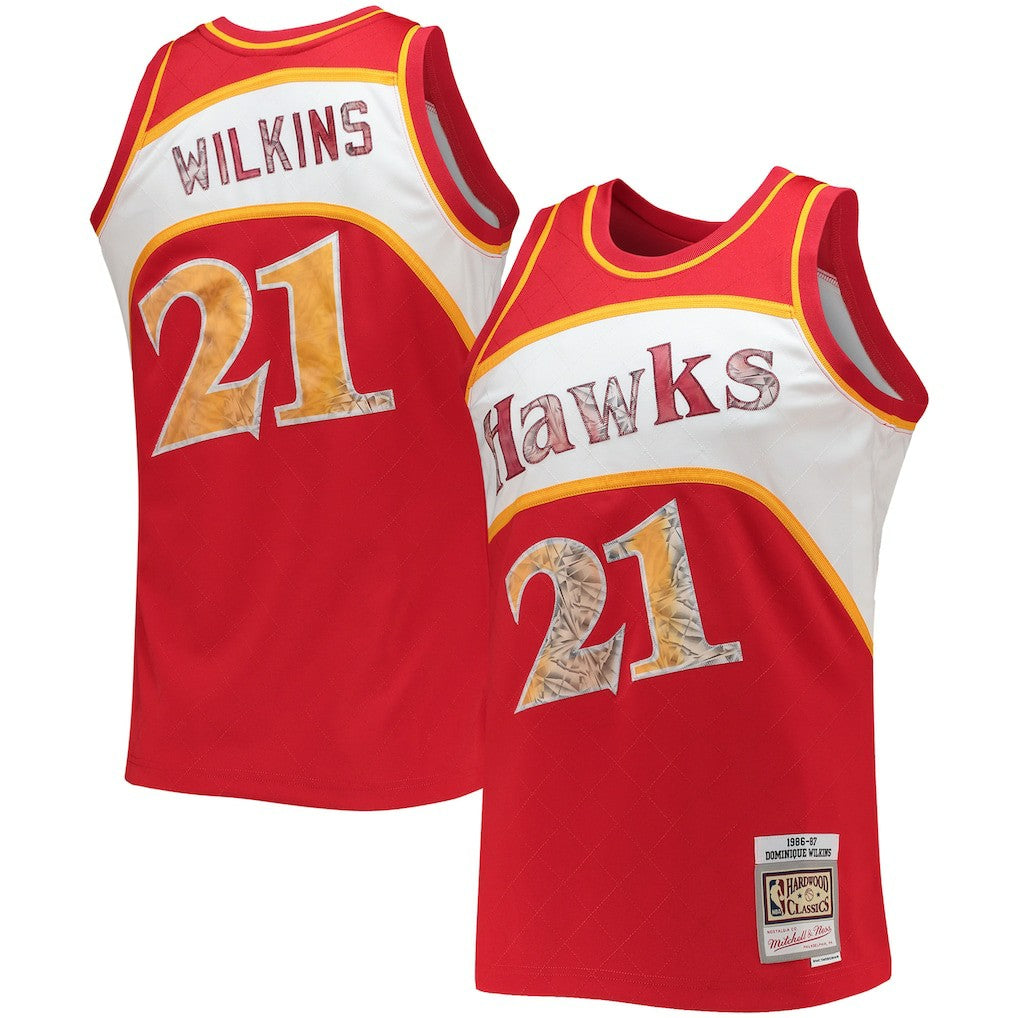 Dominique Wilkins Atlanta Hawks 1986/87 Hardwood Classics NBA 75th Anniversary Diamond Swingman Jersey - Red | Mitchell & Ness discount