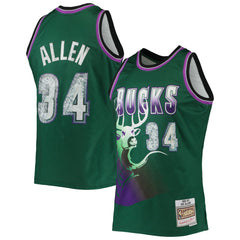 Ray Allen Milwaukee Bucks 1996/97 Hardwood Classics NBA 75th Anniversary Diamond Swingman Jersey - Green | Mitchell & Ness for sale