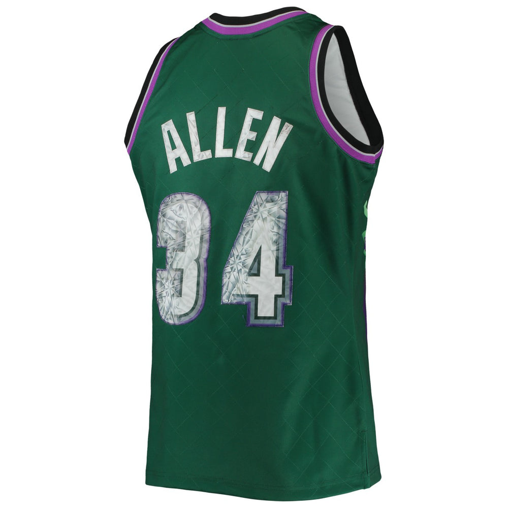 Ray Allen Milwaukee Bucks 1996/97 Hardwood Classics NBA 75th Anniversary Diamond Swingman Jersey - Green | Mitchell & Ness for sale