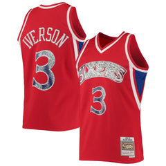 Allen Iverson Philadelphia 76ers 1996/97 Hardwood Classics NBA 75th Anniversary Diamond Swingman Jersey - Red | Mitchell & Ness shop