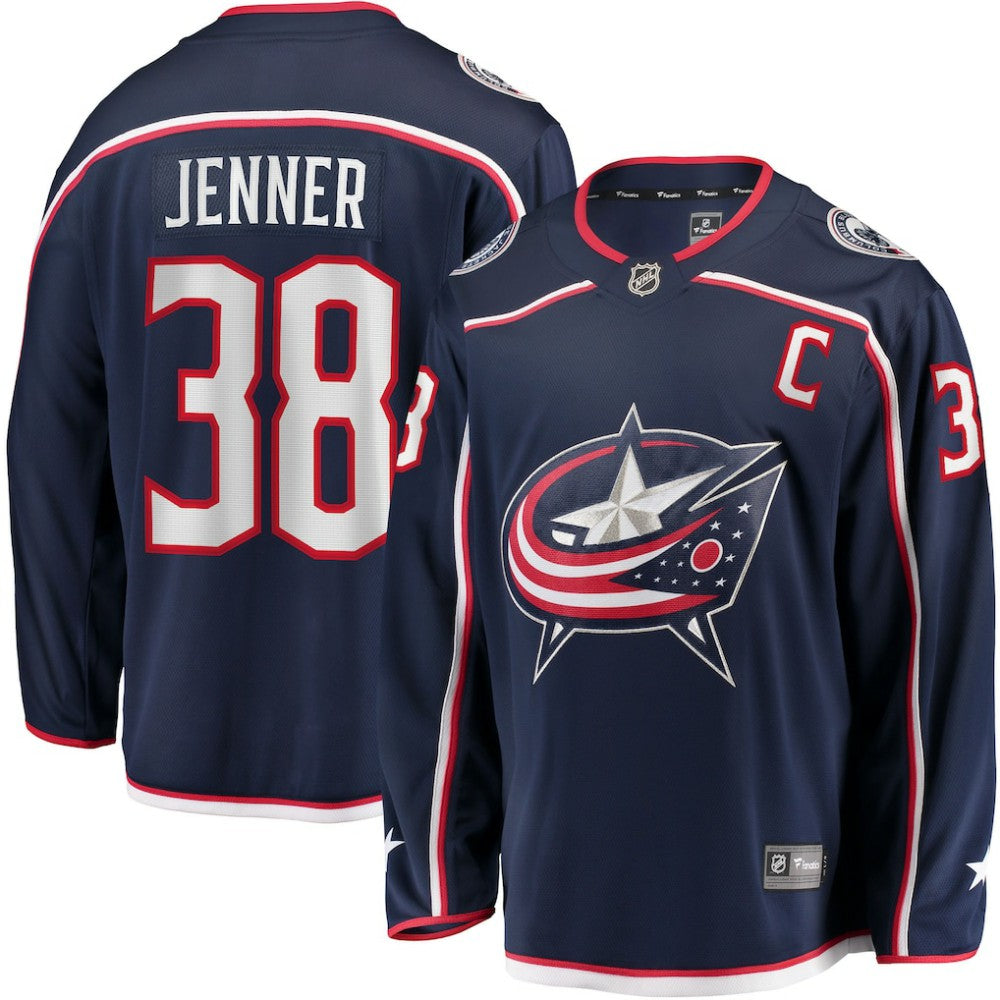 Boone Jenner Columbus Blue Jackets Home Captain Patch Breakaway Player Jersey Navy