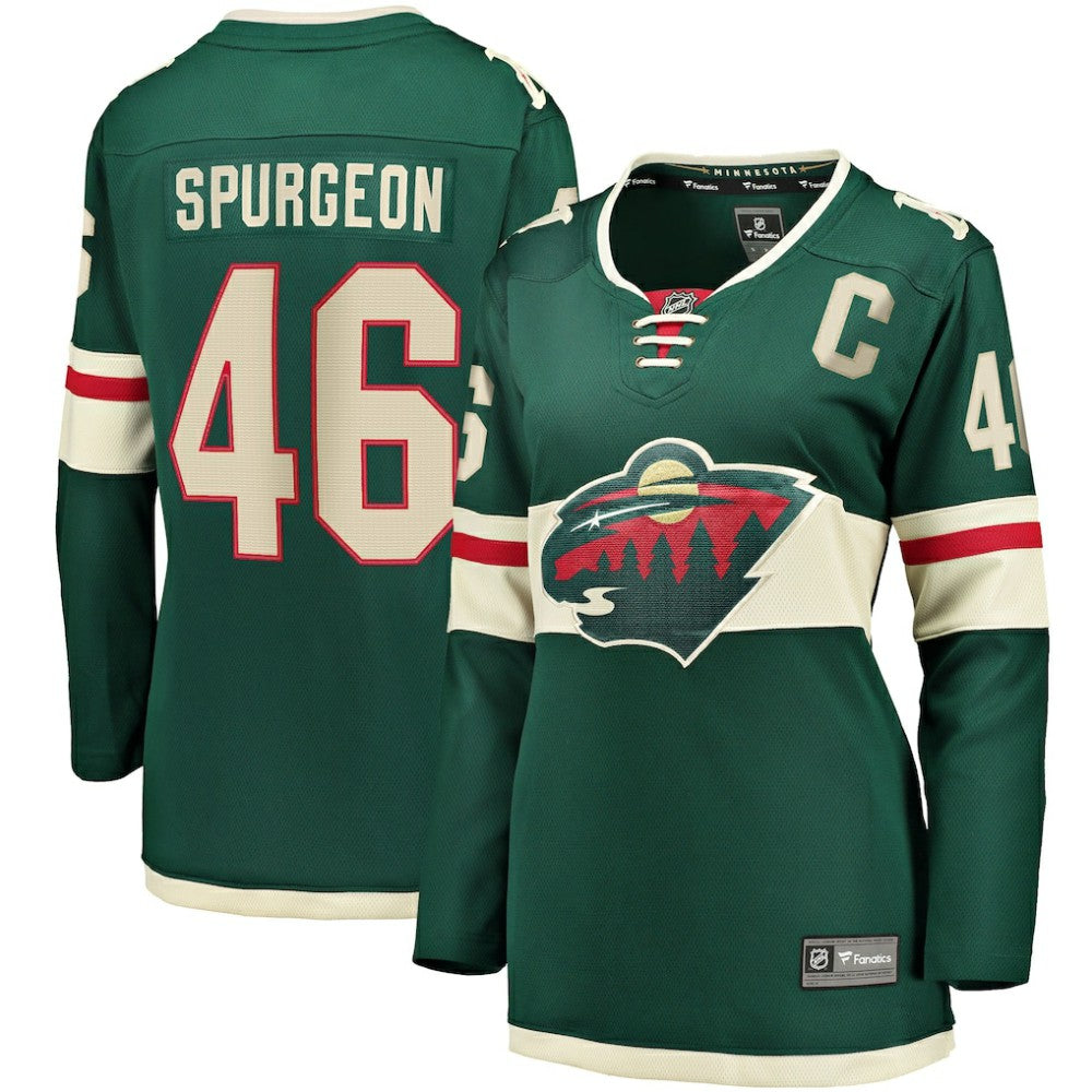 Jared Spurgeon Minnesota Wild Women's Home Breakaway Player Jersey Green