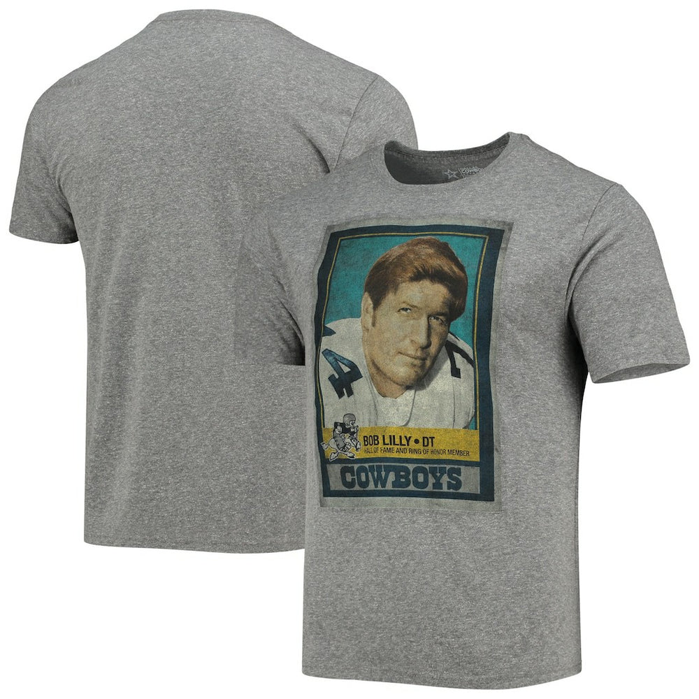 Bob Lilly Dallas Cowboys Name & Number Tri-Blend T-Shirt - Heathered Gray for sale