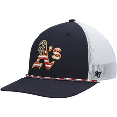 Athletics Flag Fill Trucker Snapback Hat - Navy/White | 47 brand