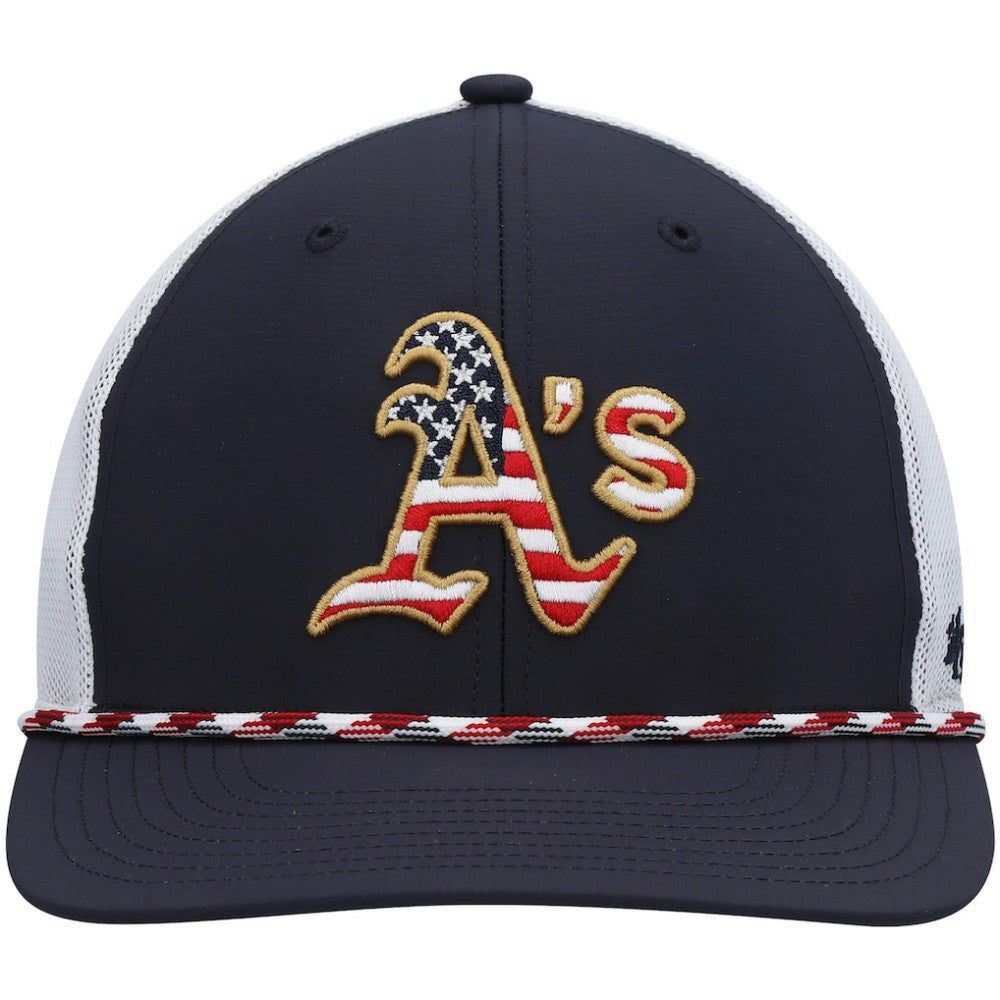 Athletics Flag Fill Trucker Snapback Hat - Navy/White | 47 brand