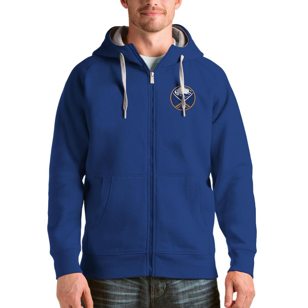 Buffalo Sabres Antigua Logo Victory Full-Zip Hoodie Royal