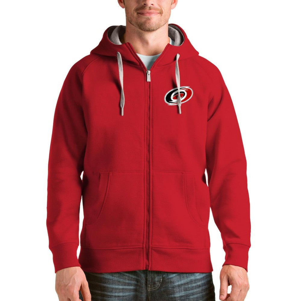 Carolina Hurricanes Antigua Logo Victory Full-Zip Hoodie Red