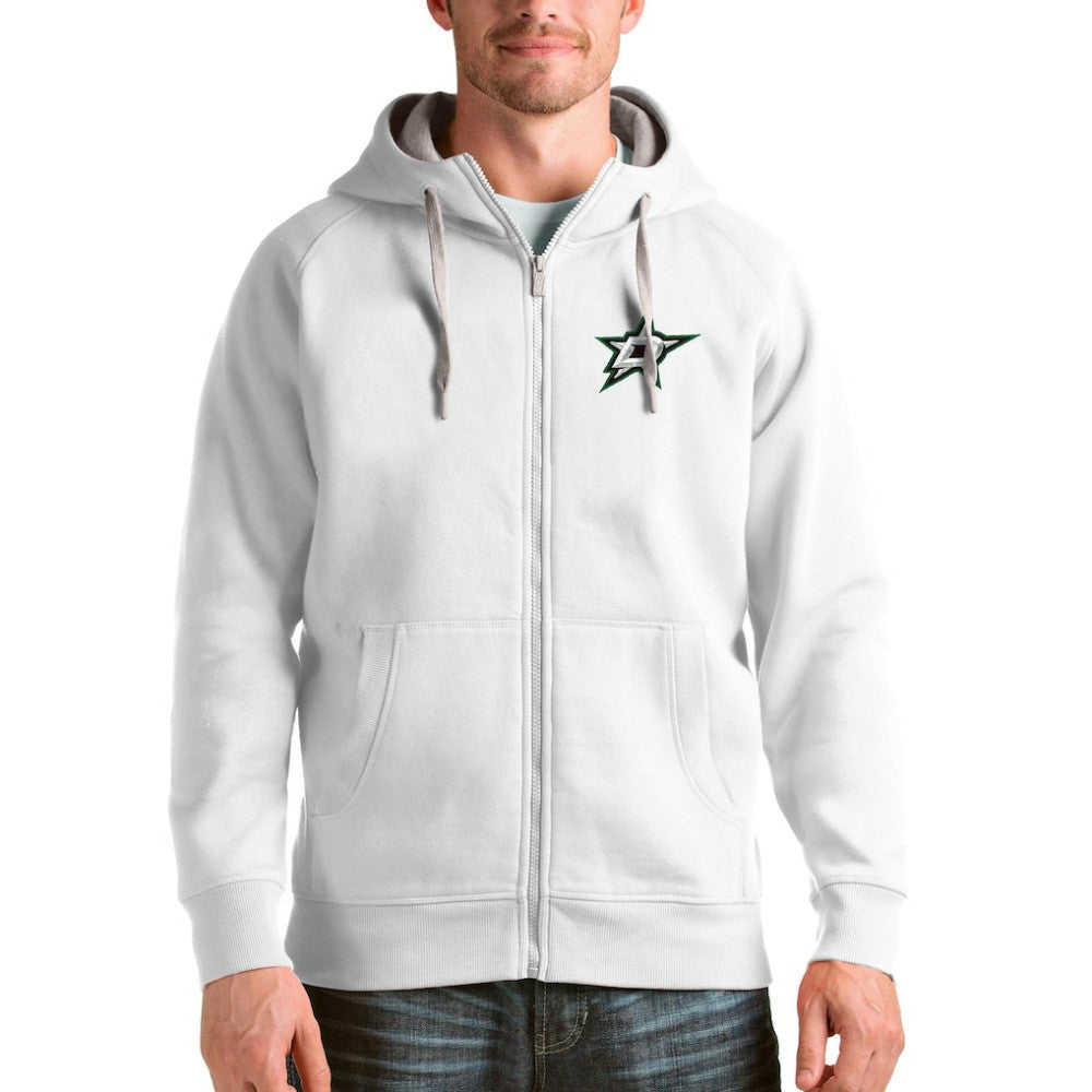Dallas Stars Antigua Logo Victory Full-Zip Hoodie White