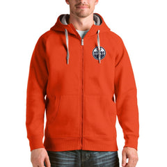 Edmonton Oilers Antigua Logo Victory Full-Zip Hoodie Orange
