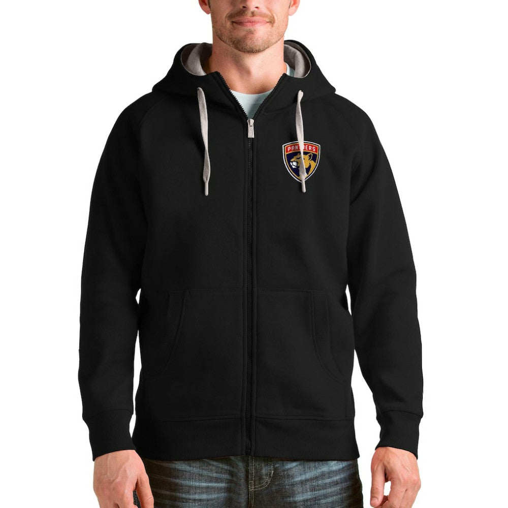 Florida Panthers Antigua Logo Victory Full-Zip Hoodie Black