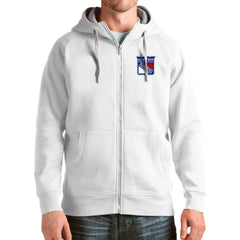 New York Rangers Antigua Logo Victory Full-Zip Hoodie White