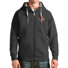 Ottawa Senators Antigua Logo Victory Full-Zip Hoodie Charcoal