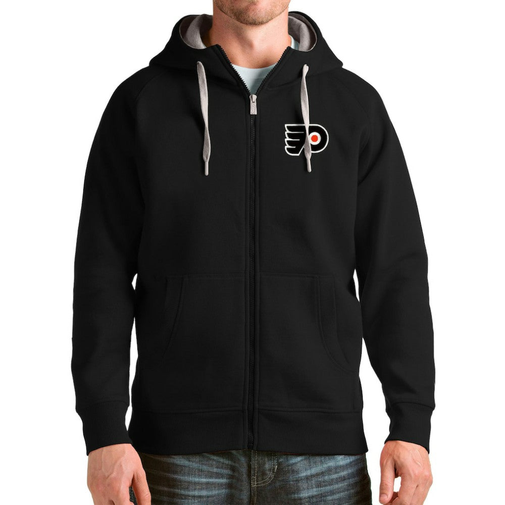 Philadelphia Flyers Antigua Logo Victory Full-Zip Hoodie Black
