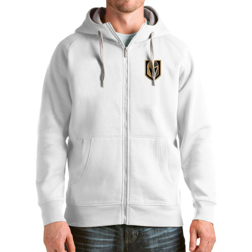 Vegas Golden Knights Antigua Logo Victory Full-Zip Hoodie White