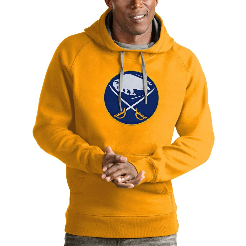 Buffalo Sabres Antigua Logo Victory Pullover Hoodie Gold