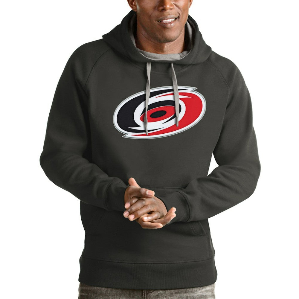 Carolina Hurricanes Antigua Logo Victory Pullover Hoodie Charcoal