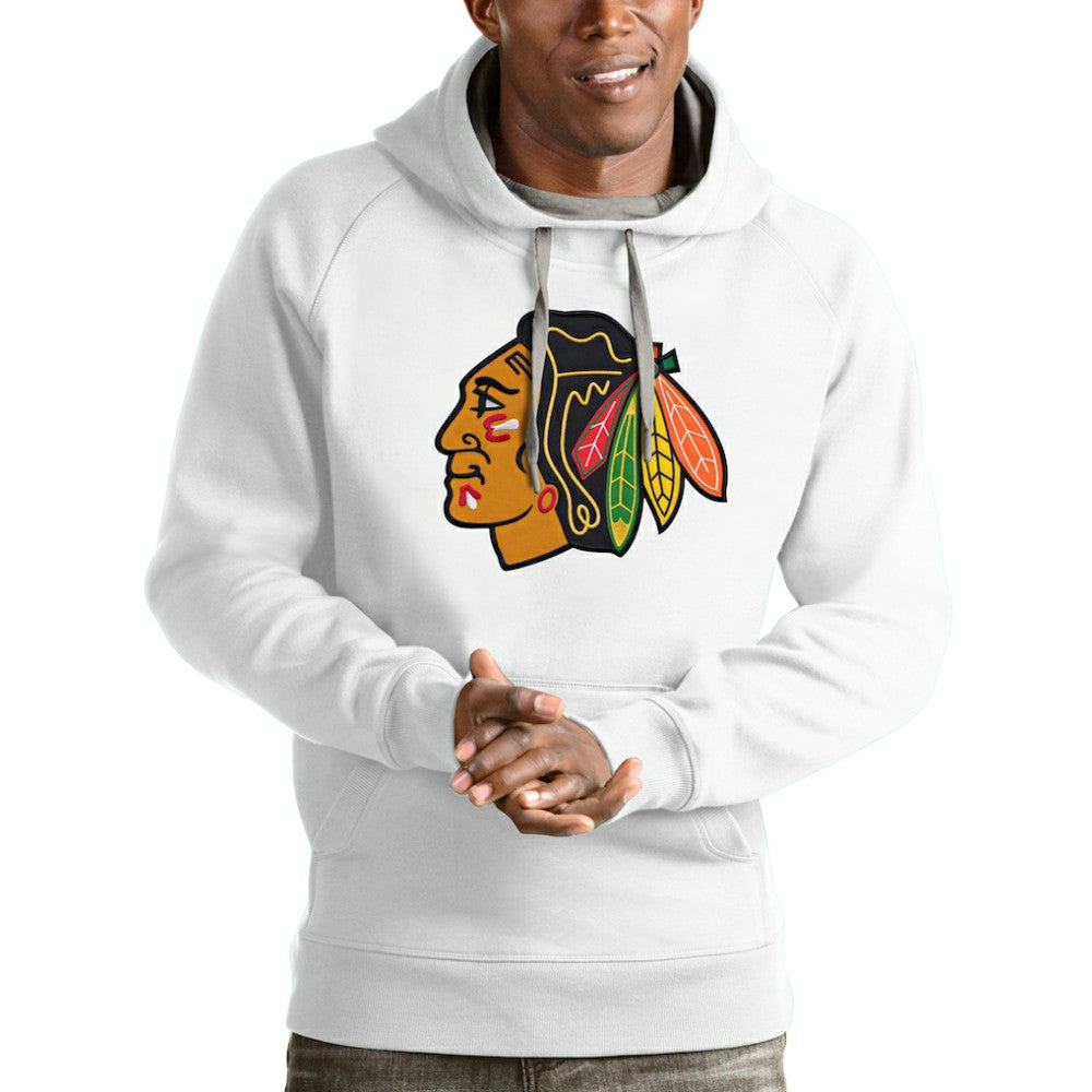 Chicago Blackhawks Antigua Logo Victory Pullover Hoodie White