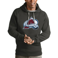 Colorado Avalanche Antigua Logo Victory Pullover Hoodie Charcoal
