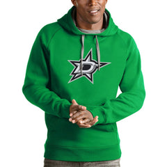 Dallas Stars Antigua Logo Victory Pullover Hoodie Kelly Green