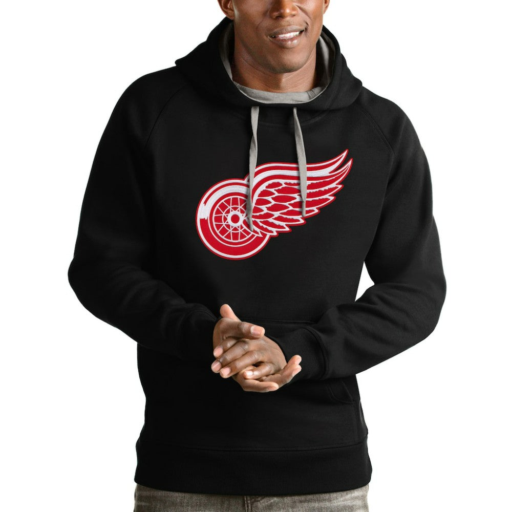 Detroit Red Wings Antigua Logo Victory Pullover Hoodie Black