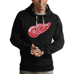 Detroit Red Wings Antigua Logo Victory Pullover Hoodie Black