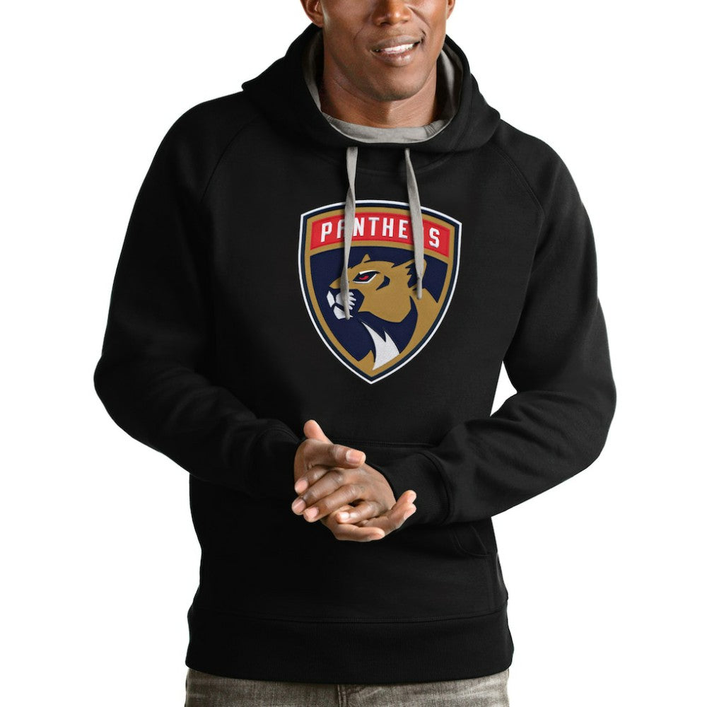 Florida Panthers Antigua Logo Victory Pullover Hoodie Black
