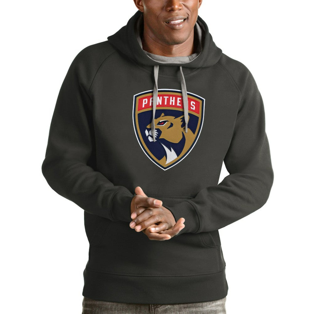 Florida Panthers Antigua Logo Victory Pullover Hoodie Charcoal