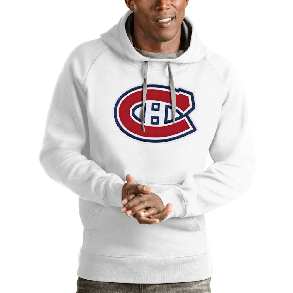 Montreal Canadiens Antigua Logo Victory Pullover Hoodie White