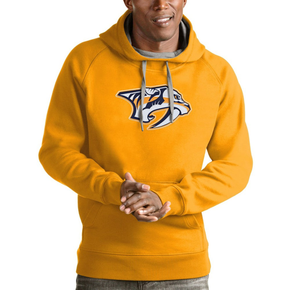 Nashville Predators Antigua Logo Victory Pullover Hoodie Gold