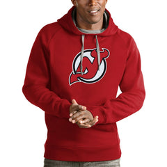 New Jersey Devils Antigua Logo Victory Pullover Hoodie Red