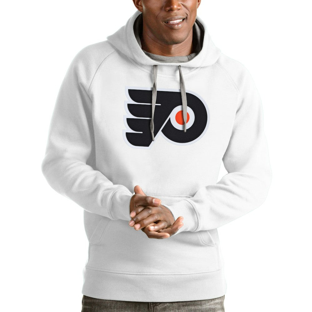 Philadelphia Flyers Antigua Logo Victory Pullover Hoodie White