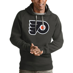 Philadelphia Flyers Antigua Logo Victory Pullover Hoodie Charcoal