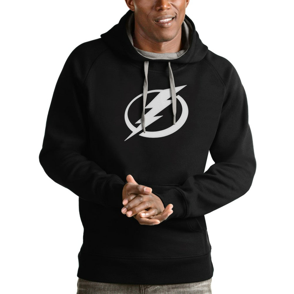 Tampa Bay Lightning Antigua Logo Victory Pullover Hoodie Black